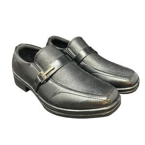 Deer Stags Kid's 1-M Bold Slip‎ On Dress Shoes Comfort Loafer Oxfords Black NEW